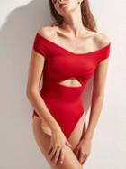 Choies Red Strappy Cross Front Swimsuit