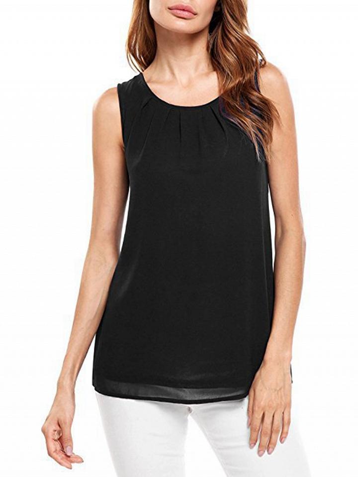 Choies Black Sleeveless T-shirt