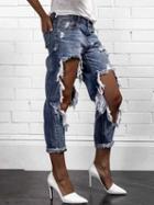 Choies Light Blue Ripped Detail Jeans