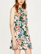 Choies Polychrome Floral Tie Back Ruffle Mini Dress