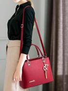 Choies Burgundy Pu Pendant Detail Clutch Bag