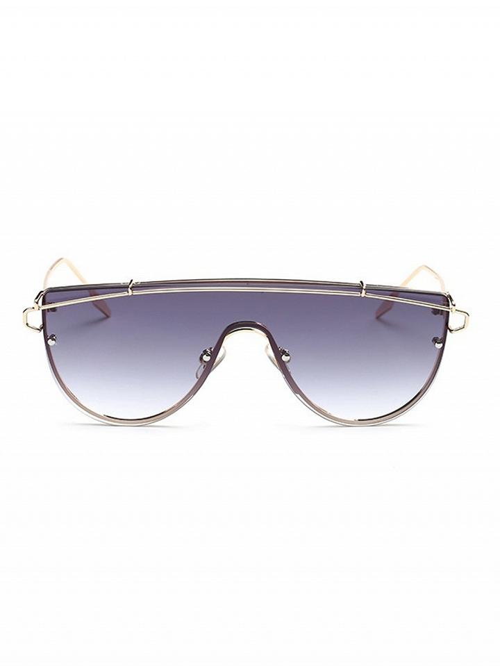 Choies Gray Half Frame Double High Bar Sunglasses