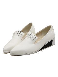Choies White Pointed Slit Heeled Shoes