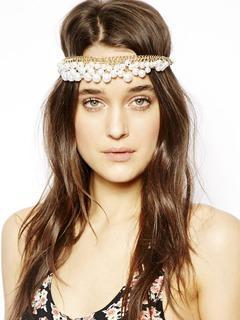 Choies Layered Pearl Embellished Stretch Headband