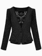 Choies Black Silm Lace Blazer