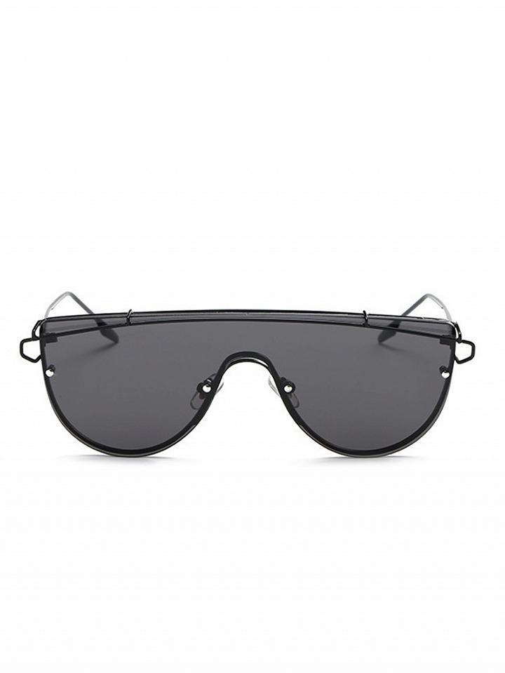 Choies Black Half Frame Double High Bar Sunglasses