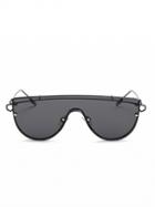 Choies Black Half Frame Double High Bar Sunglasses