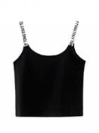 Choies Black Letter Printed Strap Cami Top