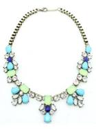 Choies Faceted Stone Collar Necklace With Box Chain