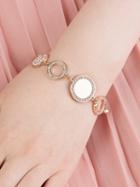 Choies Pink Gold Stone Embellished Sphere Bracelet