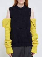 Choies Color Block Cold Shoulder Knit Sweater