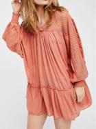 Choies Pink Frill Trim Batwing Sleeve Chic Women Mini Dress