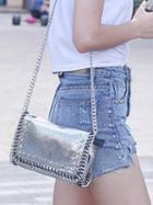 Choies Silver Chain Strap Stud Detail Shoulder Bag