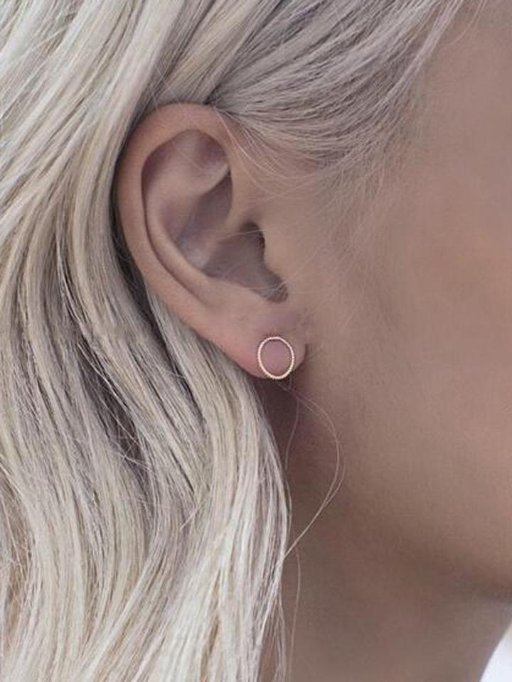 Choies Silver Circle Stud Earrings