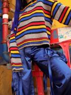Choies Polychrome Stripe Long Sleeve Chic Women Knit Sweater