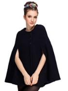 Choies Black Wool Blend Cape Coat