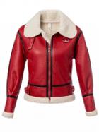 Choies Red Faux Shearling Lining Jacket