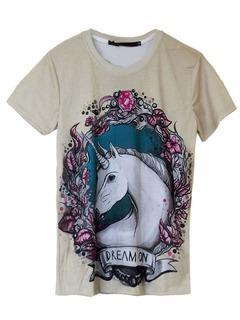 Choies 3d Unicorn Print T-shirt