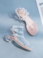 Choies Women's White Studs Detail Strappy Sandals