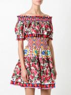 Choies Polychrome Off Shoulder Floral Print Skater Dress