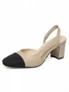 Choies Beige Contrast Toe Heeled Shoes