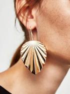 Choies Gold Alloy Leaf Shape Women Earrings