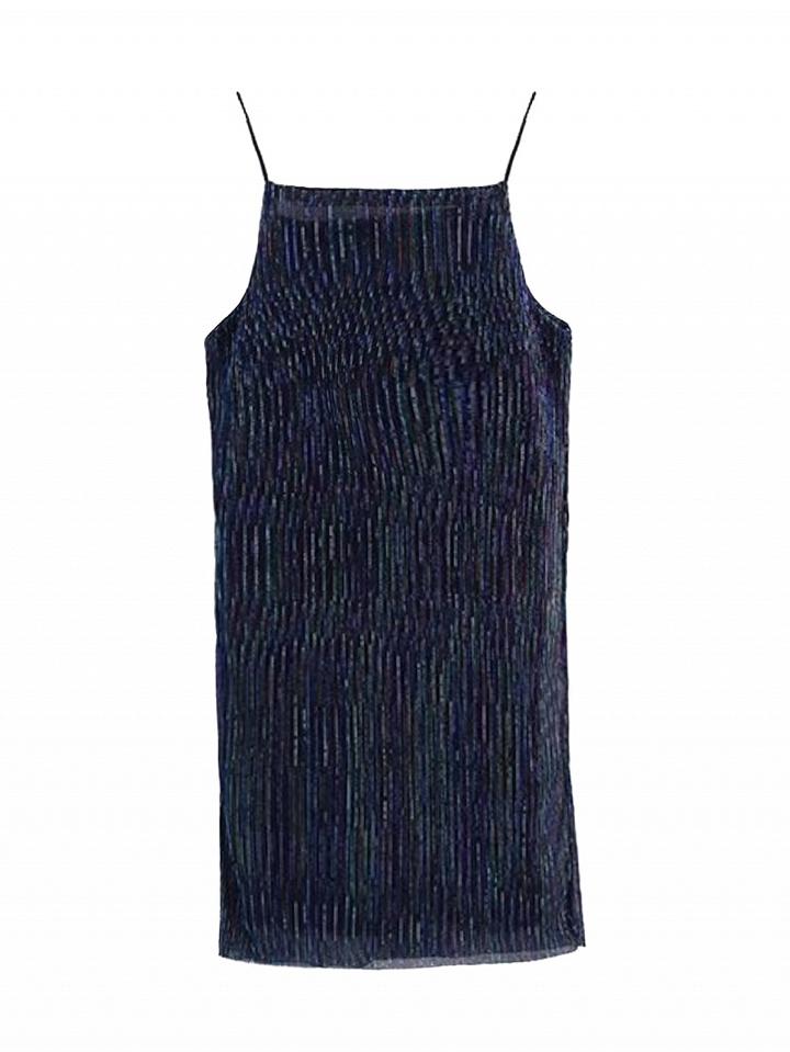 Choies Navy Spaghetti Strap Cut Away Mini Dress