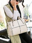 Choies White Pu Zip Detail Clutch Bag