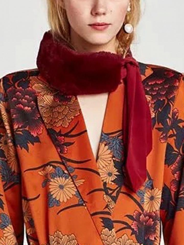 Choies Red Faux Fur Scarf