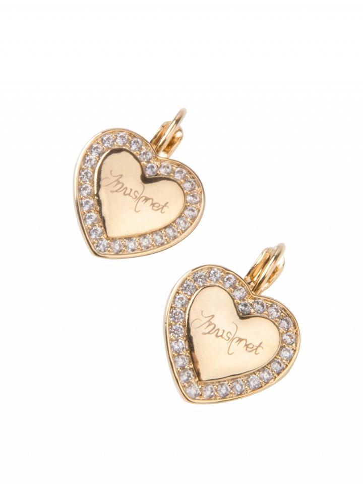 Choies Golden Crystal Embellished Heart Hook Earrings