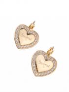 Choies Golden Crystal Embellished Heart Hook Earrings