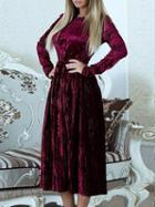 Choies Burgundy Long Sleeve Pleated Midi Dress