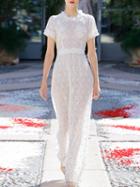 Choies White Cut Out Detail Chic Women Lace Maxi Dress