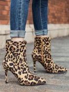 Choies Leopard Pointed Ankle Boots