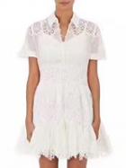 Choies White Lace Panel Button Front Mini Dress