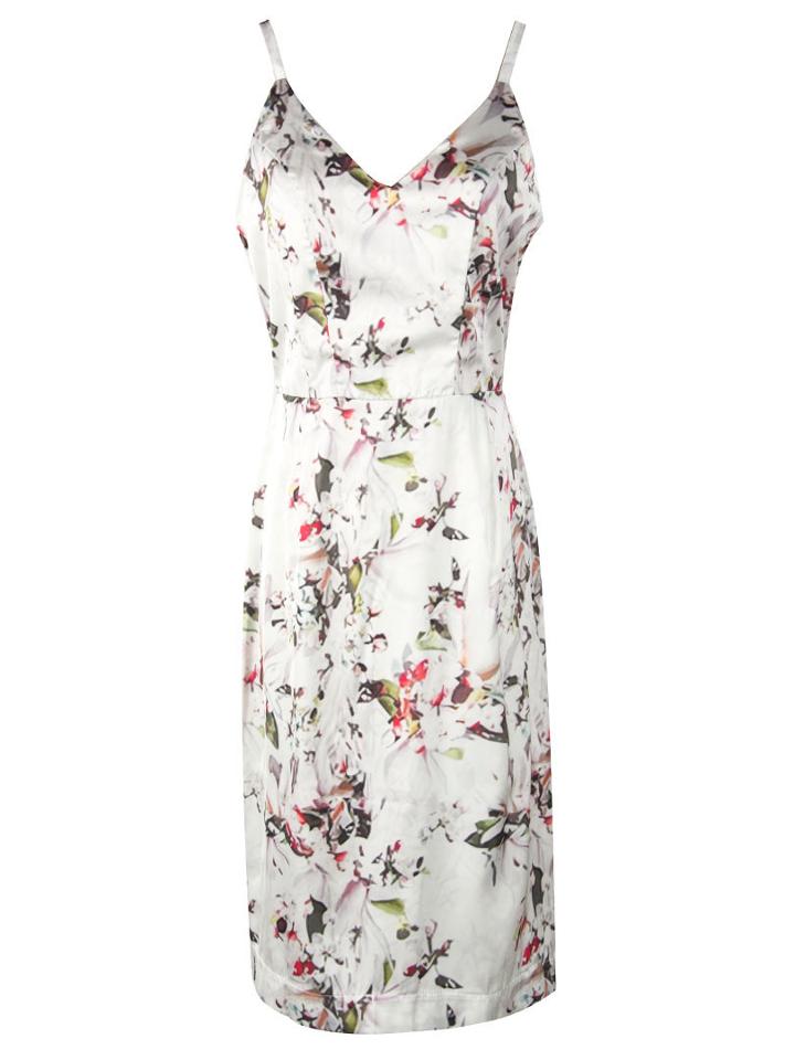 Choies Multicolor V-neck Floral Backless Split Bodycon Dress