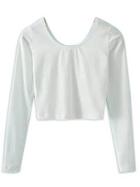 Choies White Long Sleeve Tight Cropped T-shirt