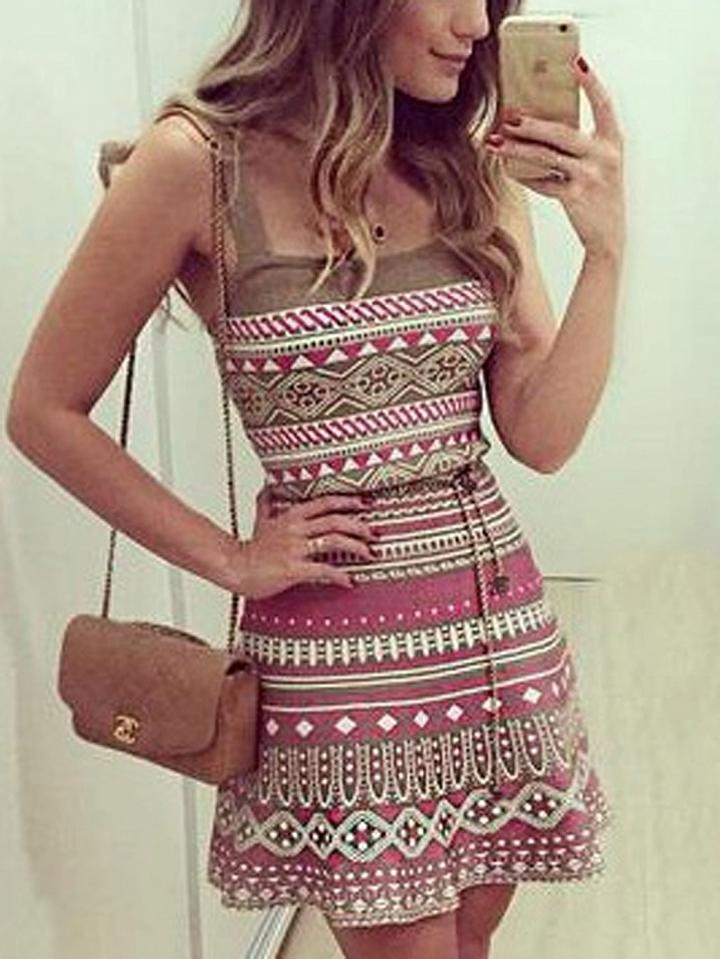 Choies Polychrome Print Detail Mini Dress