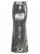 Choies Silver Sequined Maxi Fishtail Skirt