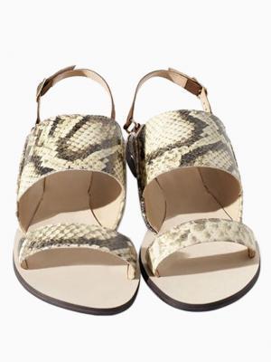 Choies Snakeskin Double Strap Flat Sandals
