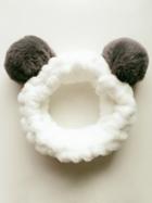Choies White Contrast Bear Ear Faux-fur Headband