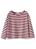 Choies Red Stripe 3/4 Sleeve Cropped T-shirt