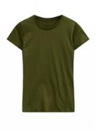Choies Army Green Round Neck Short Sleeve Basic T-shirt