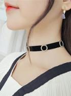 Choies Black Velvet Circle Detail Choker Necklace