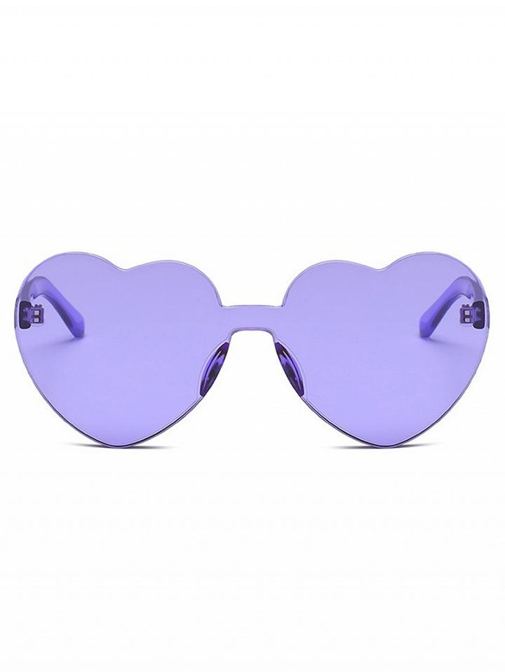 Choies Purple Heart Frame Sunglasses