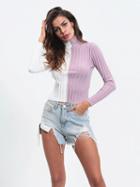 Choies White Contrast High Neck Long Sleeve Women Sweater