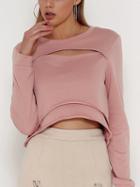 Choies Pink Cut Out Detail Long Sleeve Sweatshirt