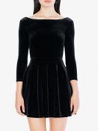 Choies Black Velvet Open Back Mini Dress