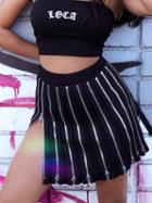 Choies Black High Waist Zip Panel Design Mini Skirt