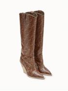 Choies Brown Microfiber Pointed Toe Chic Women Heeled Knee High Boots